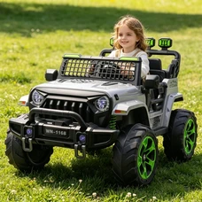Двухместный детский электромобиль джип M 6380EBLR-11(24V) серый