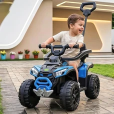 Детский квадроцикл - толокар M 6427EBLR-4 синий с ручкой фото 14