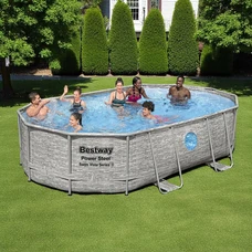 Каркасный бассейн Bestway 56946 размеры 488 х 305 х 107 см с фильтр-насосом