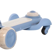 Детский самокат JR3-168-5-BR коричневый с родительской ручкой и козырьком фото 41