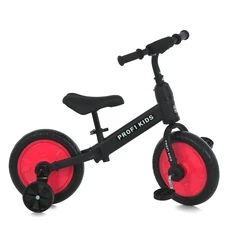 Детский велосипед - беговел Prof1 Kids 12д. MBB 1012-3, 2 в 1, черно-красный