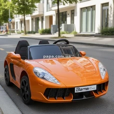 Двухместный детский электромобиль M 4055 ALS-7 оранжевый, Porsche, мотор 180W, автопокраска