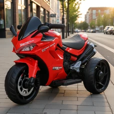 Детский мотоцикл M 6266 EL-3 на аккумуляторе, красный, музыка, свет, Bluetooth