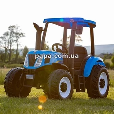 Детский электромобиль трактор M 4643 EBLR-4 (24V) синий, 2 мотора по 200W фото 14