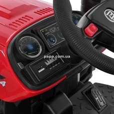 Детский электромобиль трактор M 6260 EBLR-3 (24V) с прицепом, пульт управления, красный фото 16