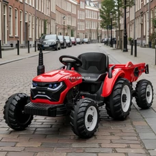 Детский электромобиль трактор M 6260 EBLR-3 (24V) с прицепом, пульт управления, красный фото 21
