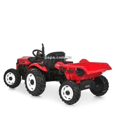 Детский электромобиль трактор M 6260 EBLR-3 (24V) с прицепом, пульт управления, красный фото 54