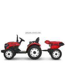 Детский электромобиль трактор M 6260 EBLR-3 (24V) с прицепом, пульт управления, красный фото 63