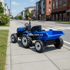 Детский электромобиль трактор M 6260 EBLR-4 (24V) с прицепом, пульт управления, синий фото 14