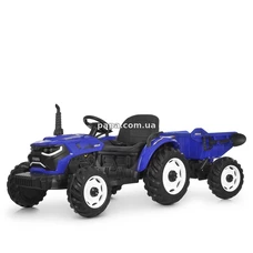 Детский электромобиль трактор M 6260 EBLR-4 (24V) с прицепом, пульт управления, синий фото 63