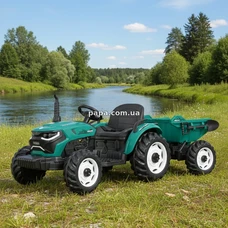 Детский электромобиль трактор M 6260 EBLR-5 (24V) с прицепом, пульт управления, зеленый