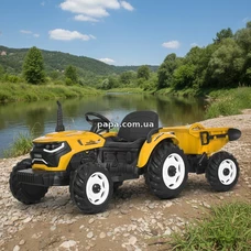 Детский электромобиль трактор M 6260 EBLR-6 (24V) с прицепом, пульт управления, желтый