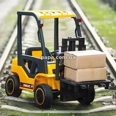 Детский электромобиль погрузчик M 6063 EBLR-6, желтый, с пультом управления фото 14
