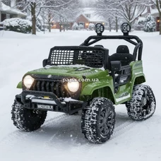 Двухместный детский джип M 6259 EBLR-10 (24V) темно-зеленый, музыка, Bluetooth