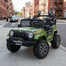 Двухместный детский джип M 6259 EBLR-10 (24V) темно-зеленый, музыка, Bluetooth фото 21