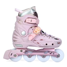 Детские ролики A 4155-L-P розовые, размер 39-42, раздвижные фото 14