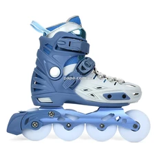 Детские ролики A 4155-M-BL с подсветкой, размер 35-38, раздвижные, синие фото 14
