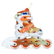 Детские ролики A 4156-XS-OR раздвижные, размер 27-30, подсветка, оранжевые фото 14