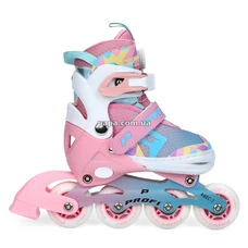 Детские ролики A 4156-S-P раздвижные, размер 31-34, подсветка, розовые фото 14