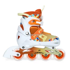 Детские раздвижные ролики A 4156-M-OR, размер 35-38, подсветка, оранжевые фото 14