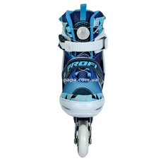 Детские ролики A 4156-L-BL с подсветкой, размер 39-42, раздвижные, синие фото 21