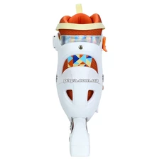 Детские ролики A 4156-L-OR с подсветкой, размер 39-42, раздвижные, оранжевые фото 37