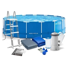 Intex 28242, каркасный бассейн, 457 х 122 см., фильтр-насос, лестница фото 54