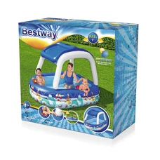 Детский надувной бассейн Bestway 54370 с навесом размеры 213 х 155 х 132 см фото 20