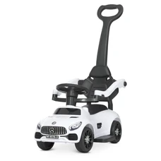Детская каталка - толокар M 4578-1 белая Mercedes с родительской ручкой