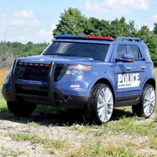 Детский электромобиль M 3259EBLR-4 синий полицейский джип