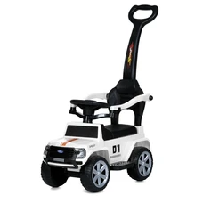 Детская каталка - толокар M 5804EL-1 белая Ford с родительской ручкой