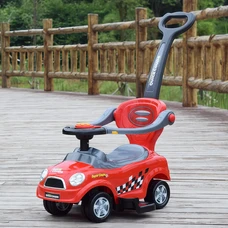 Детская каталка - толокар Z 321-3 красная Mini Cooper с родительской ручкой