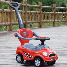 Детская каталка - толокар Z 321-3 красная Mini Cooper с родительской ручкой фото 14