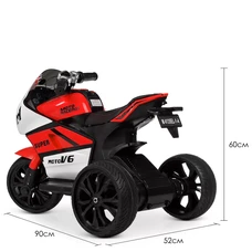 Детский мотоцикл M 4135EL-1-3 красно-белый Yamaha с двумя моторами фото 21