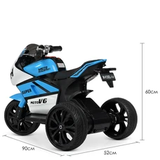 Детский мотоцикл M 4135EL-1-4 сине-белый Yamaha с двумя моторами фото 21