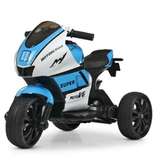 Детский мотоцикл M 4135EL-1-4 сине-белый Yamaha с двумя моторами фото 37