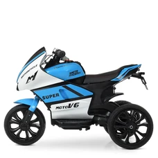 Детский мотоцикл M 4135EL-1-4 сине-белый Yamaha с двумя моторами фото 41
