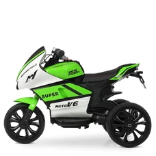 Детский мотоцикл M 4135EL-1-5 зелено-белый Yamaha с двумя моторами фото 41