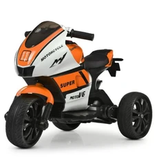 Детский мотоцикл M 4135EL-1-7 оранжево-белый Yamaha с двумя моторами фото 14