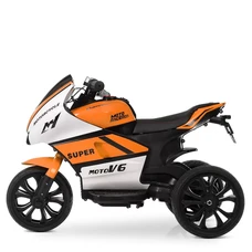 Детский мотоцикл M 4135EL-1-7 оранжево-белый Yamaha с двумя моторами фото 41