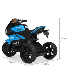 Детский мотоцикл M 4135EL-4 синий Yamaha с двумя моторами фото 21