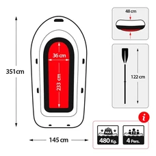 Надувная лодка Intex 66334 четырехместная 351 х 145 х 48 см фото 86