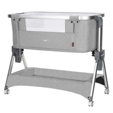 Детская кроватка Carrello Aria CRL-16402 Silver Grey серая приставная