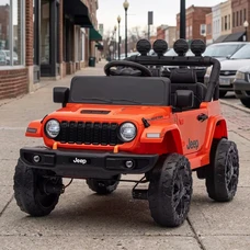 Детский электромобиль M 6312EBLR-7(24V) оранжевый Jeep с мягким сиденьем