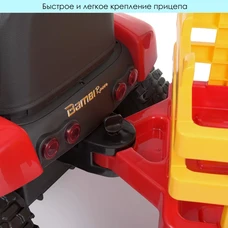 Детский электромобиль трактор M 4479EBLR-3 красный два мотора по 35W прицеп фото 92