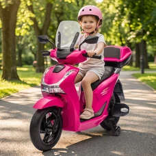 Детский мотоцикл M 6535EL-8(24V) розовый скутер Honda с мотором 550W