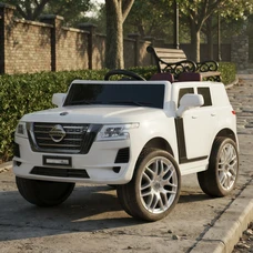 Детский электромобиль джип M 4837EBLR-1 белый Nissan с четырьмя моторами по 25W
