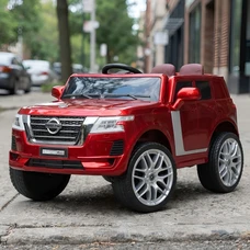 Детский электромобиль джип M 4837EBLRS-3 красный Nissan в автопокраске