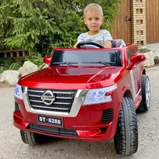 Детский электромобиль джип M 4837EBLRS-3 красный Nissan в автопокраске фото 14
