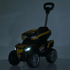 Каталка - толокар квадроцикл M 6126EBLR-6 желтый с пультом и родительской ручкой фото 41